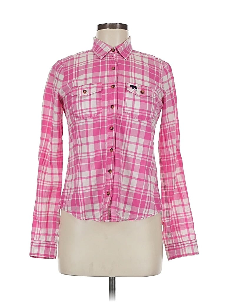 Pre-owned Abercrombie & Fitch Long Sleeve Button Down Shirt In Pink