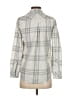 Vineyard Vines 100% Polyester Plaid Gray Long Sleeve Blouse Size 00 - photo 2