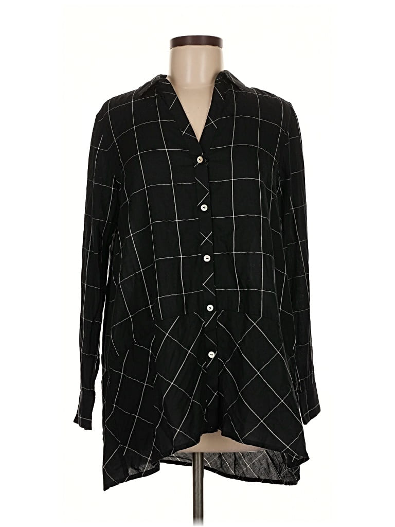 Pre-owned Foxcroft 3/4 Sleeve Blouse In Black