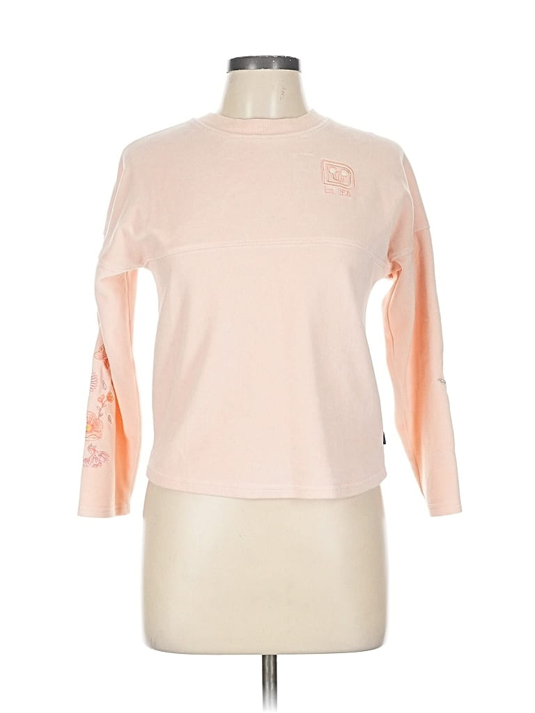 Pre-owned Disney Long Sleeve Top Pink Crew Neck Tops