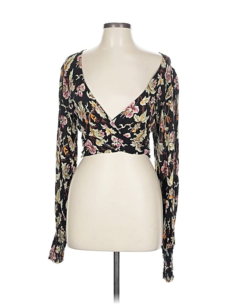 Pre-owned Urban Outfitters Long Sleeve Blouse In Black