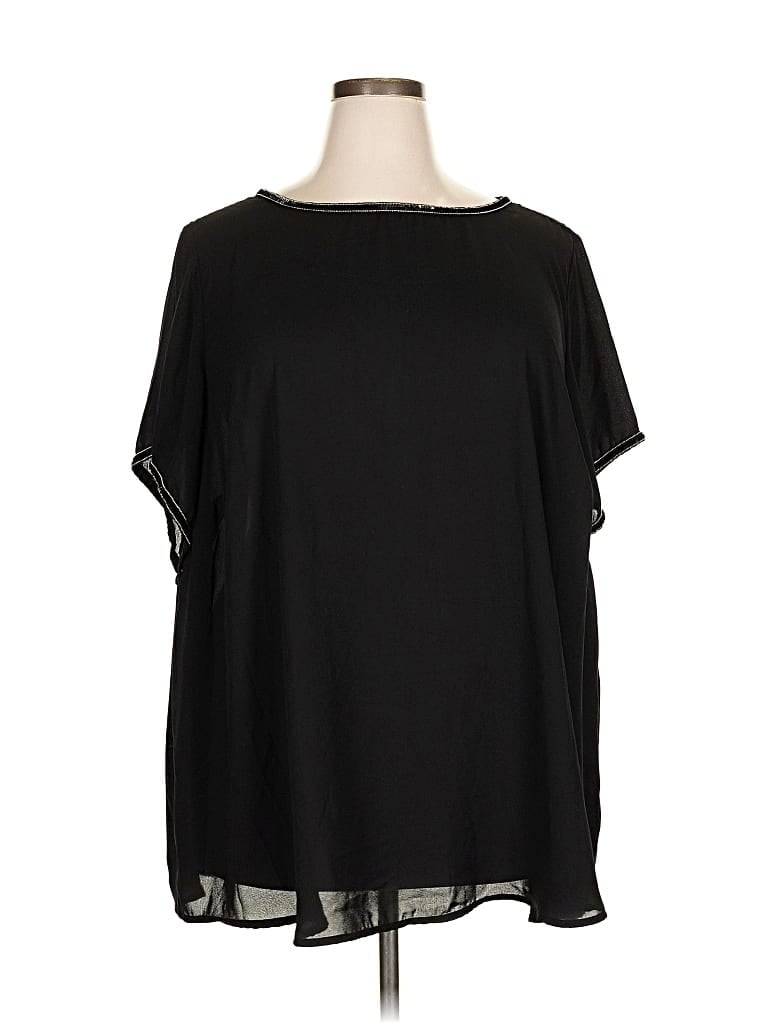 Pre-owned Torrid Short Sleeve Blouse In Black