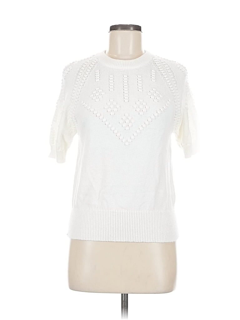 Pre-owned Catherine Malandrino Pullover Sweater In White