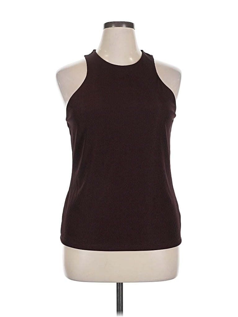 Pre-owned A New Day Tank Top Brown Halter Neckline Tops
