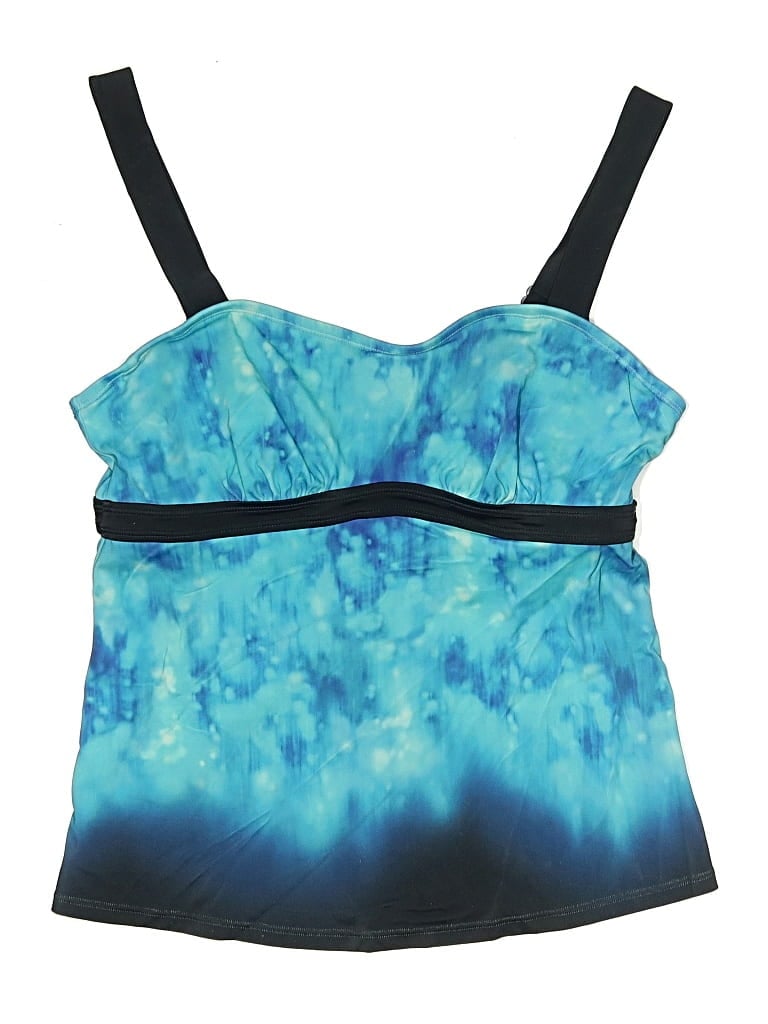 Pre-owned Athleta Swimsuit Top Blue Tie-dye Pattern Swimwear