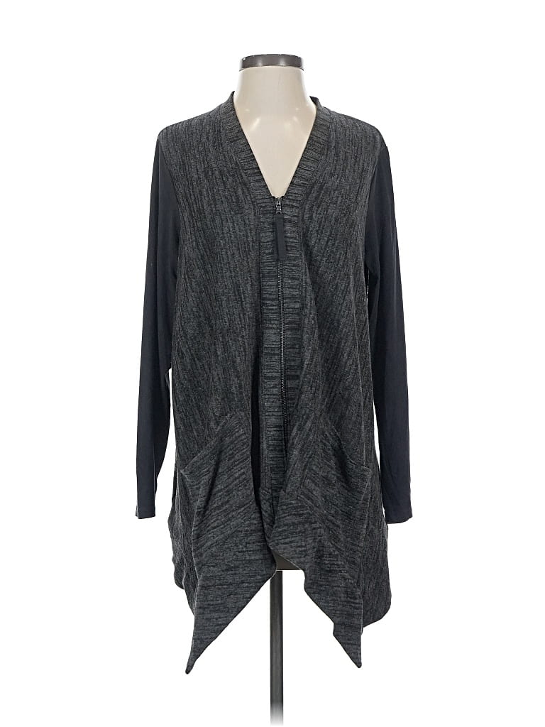 Pre-owned Logo By Lori Goldstein Cardigan Sweater In Gray