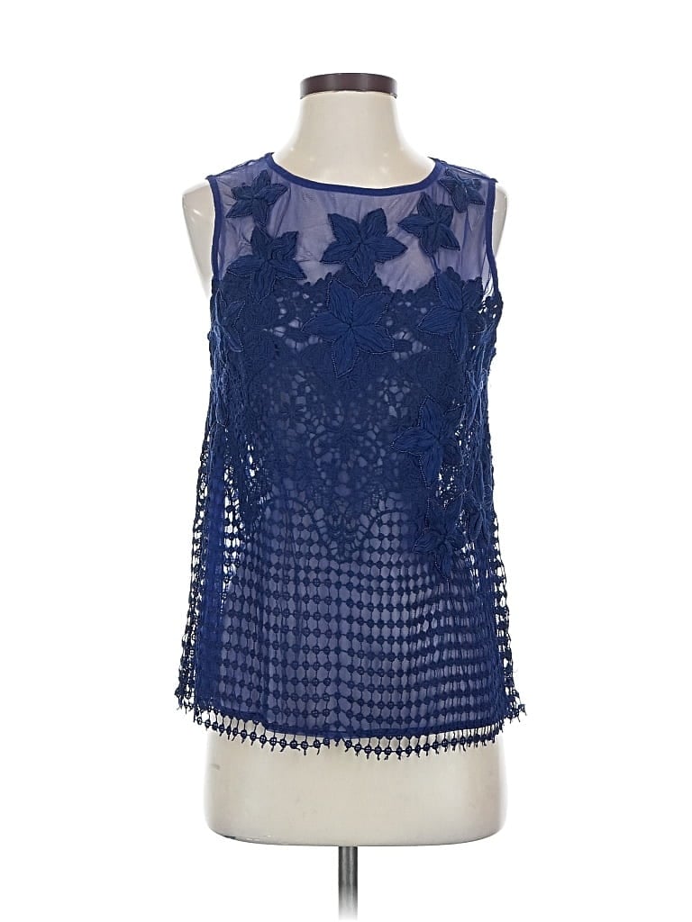 Pre-owned Let Me Be Sleeveless Blouse In Blue