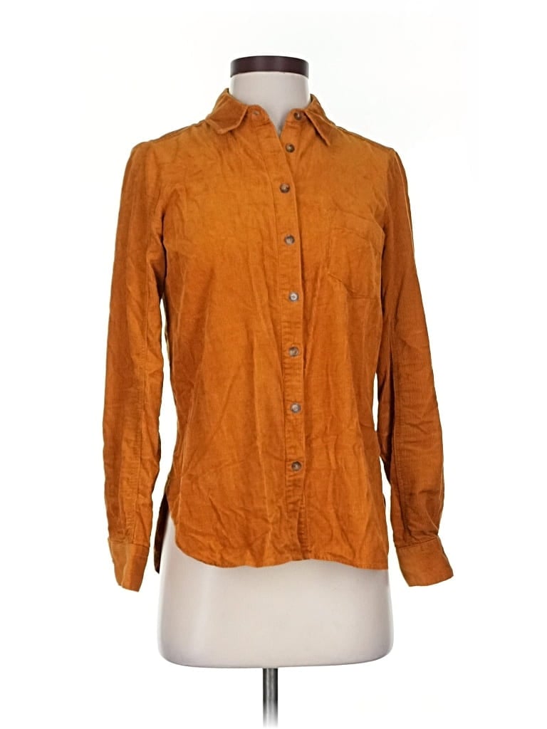 Pre-owned Anthropologie Long Sleeve Blouse In Orange