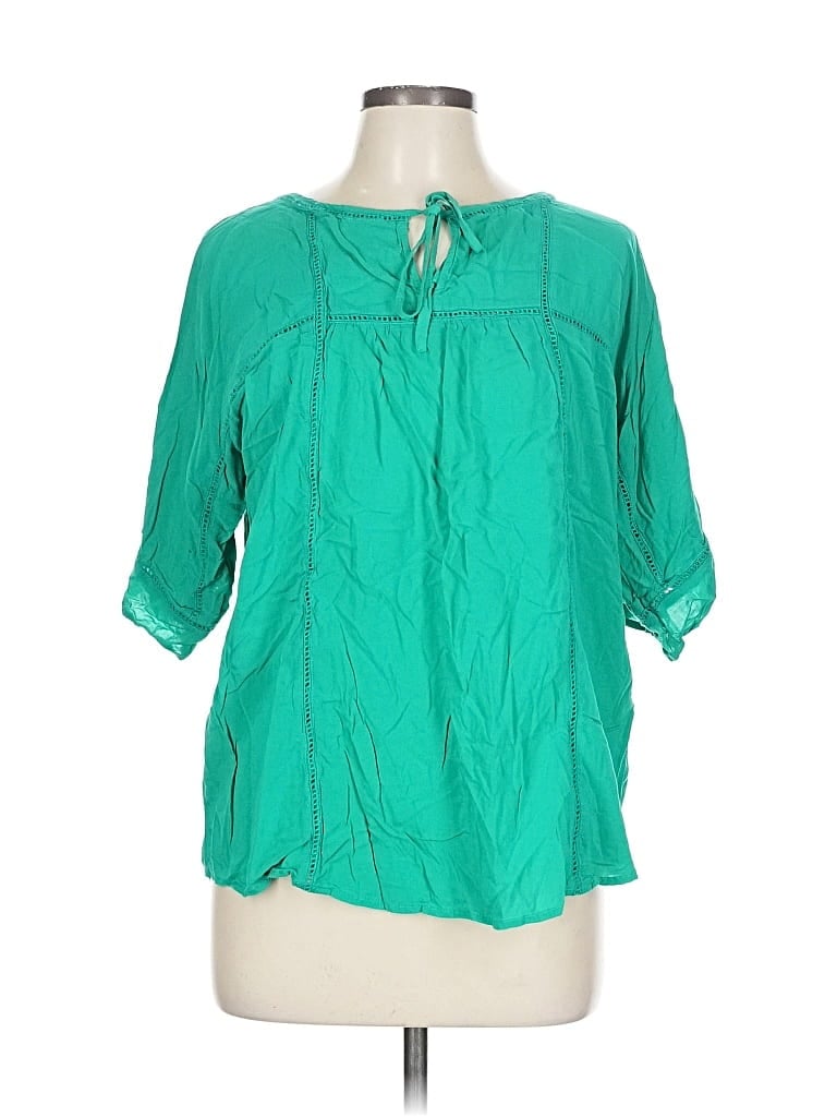 Pre-owned Chico's 3/4 Sleeve Blouse In Blue