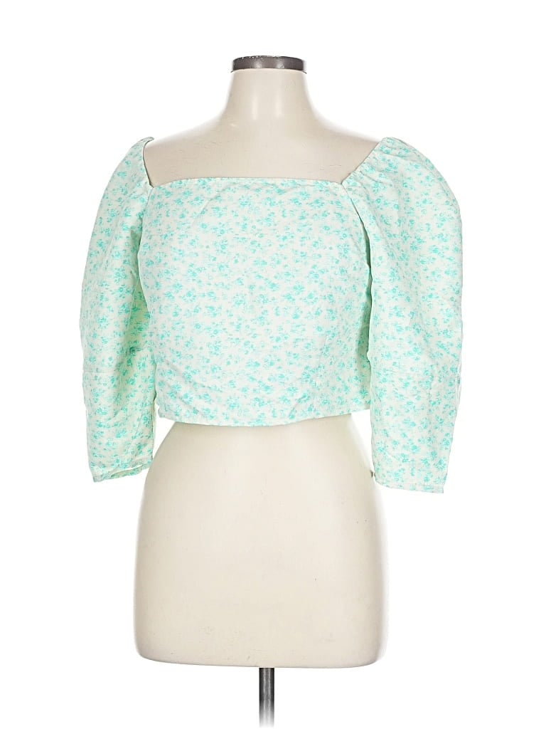Pre-owned Levi's 3/4 Sleeve Blouse In Green