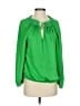 Diane von Furstenberg 100% Polyester Green Long Sleeve Blouse Size 2 - photo 1