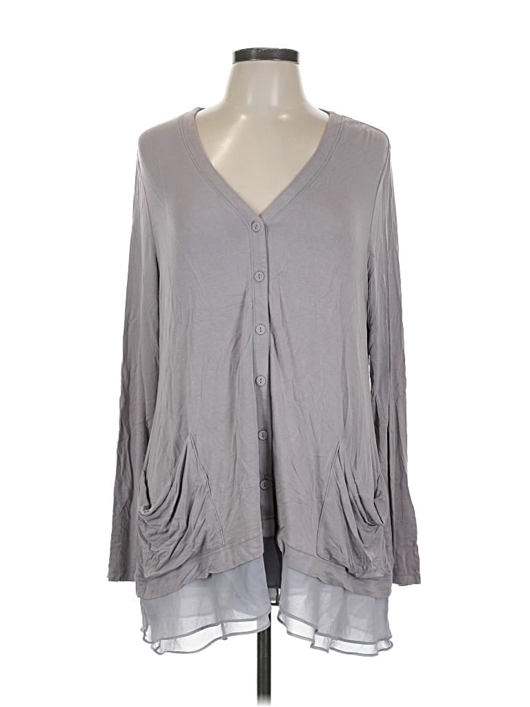 Pre-owned Logo By Lori Goldstein Long Sleeve Blouse In Gray