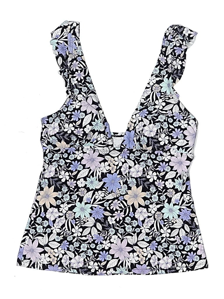 Pre-owned Freshwater Swimsuit Top Blue Paisley Pattern Swimwear