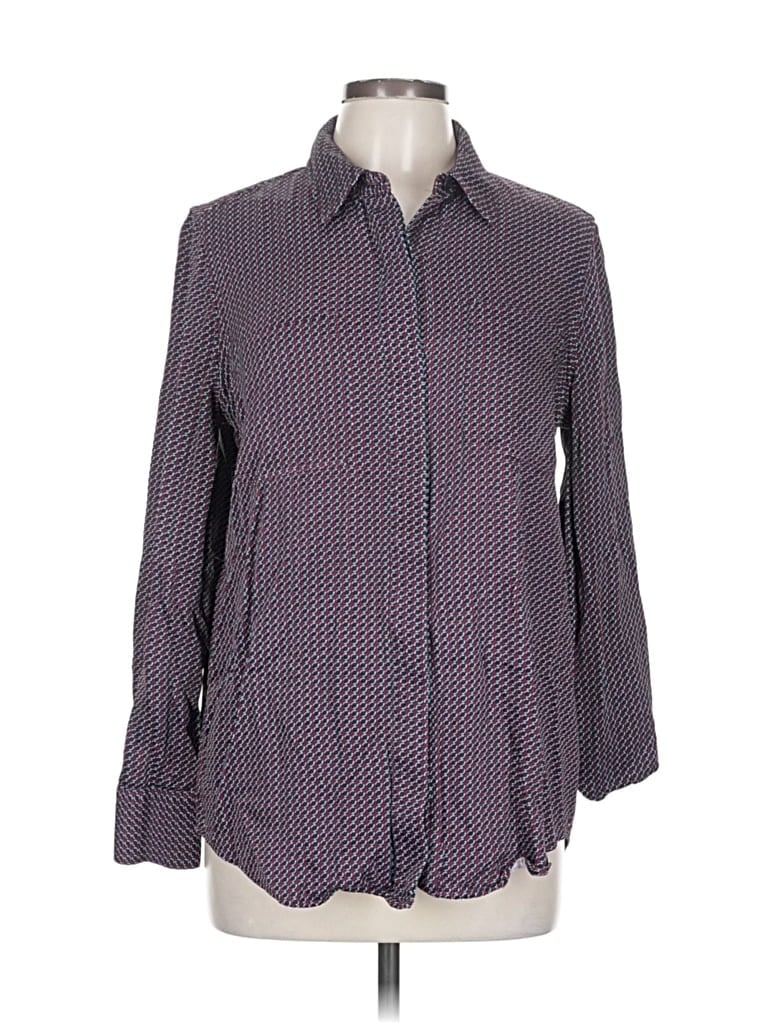 Pre-owned Equipment Long Sleeve Button Down Shirt In Purple