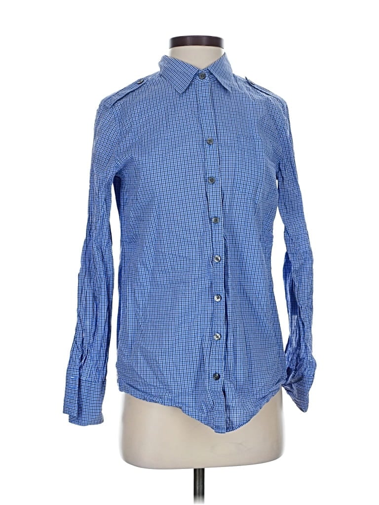 Pre-owned Banana Republic Long Sleeve Button Down Shirt In Blue