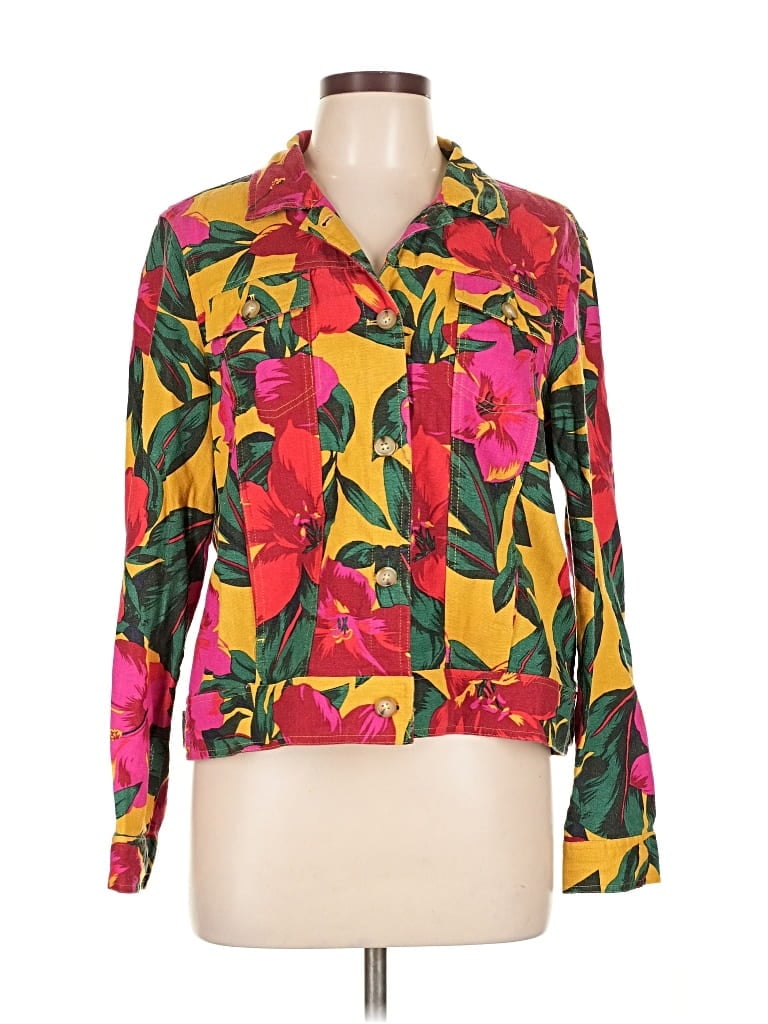 Pre-owned Tahari Long Sleeve Blouse In Yellow