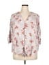 Torrid 100% Rayon Floral Gray 3/4 Sleeve Blouse Size 1X Plus (1) - photo 1