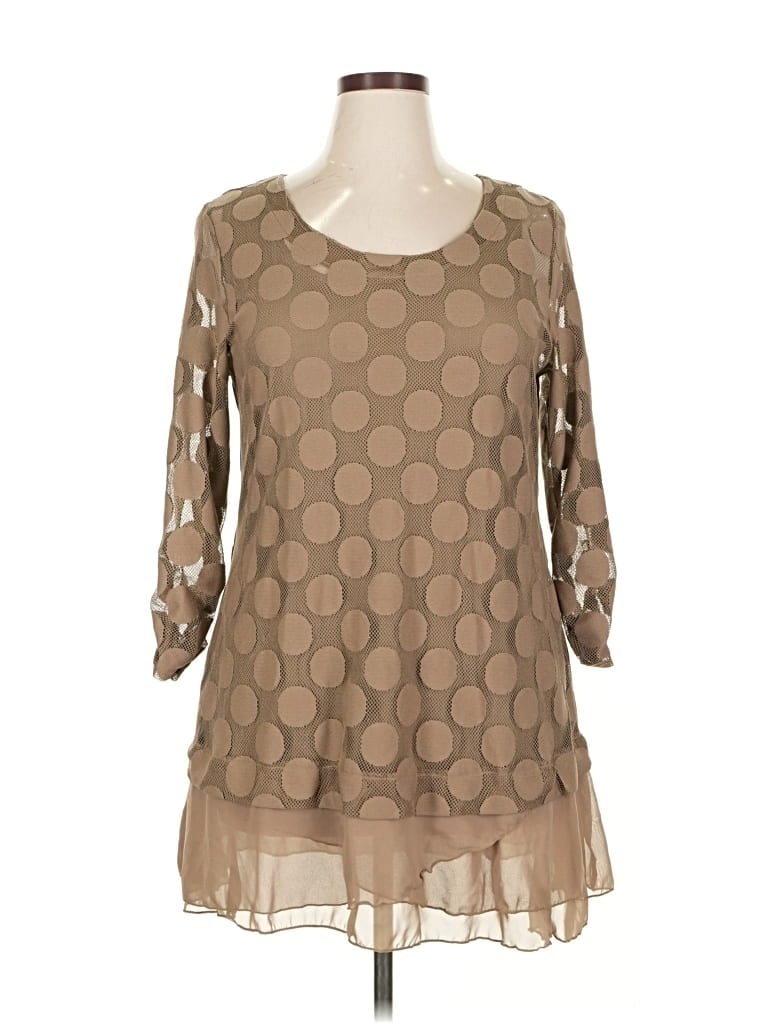 Pre-owned Style & Co 3/4 Sleeve Blouse In Brown
