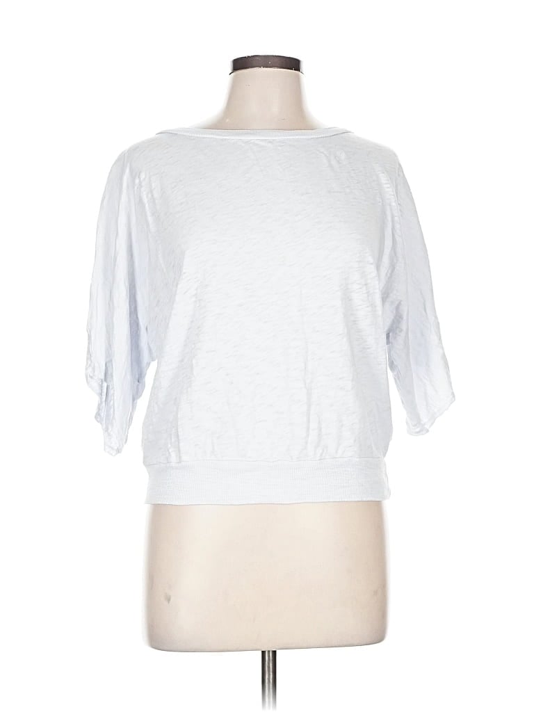 Pre-owned Hello Nite 3/4 Sleeve Top Silver Boatneck Tops