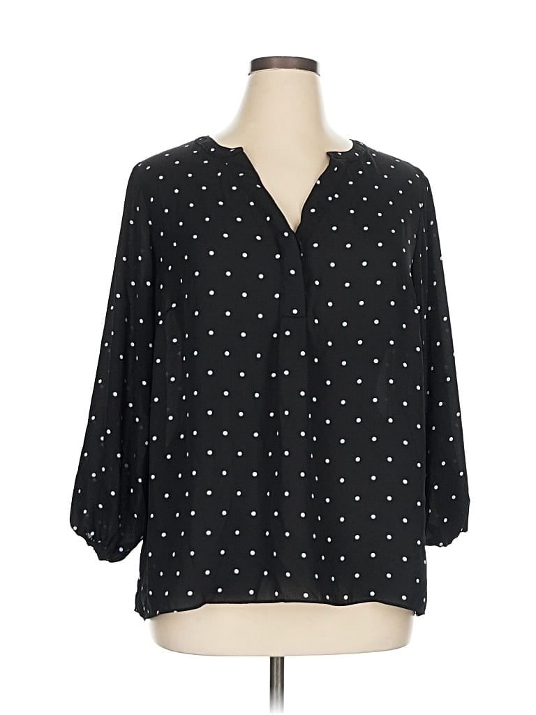 Pre-owned Philosophy Republic Clothing 3/4 Sleeve Blouse In Black