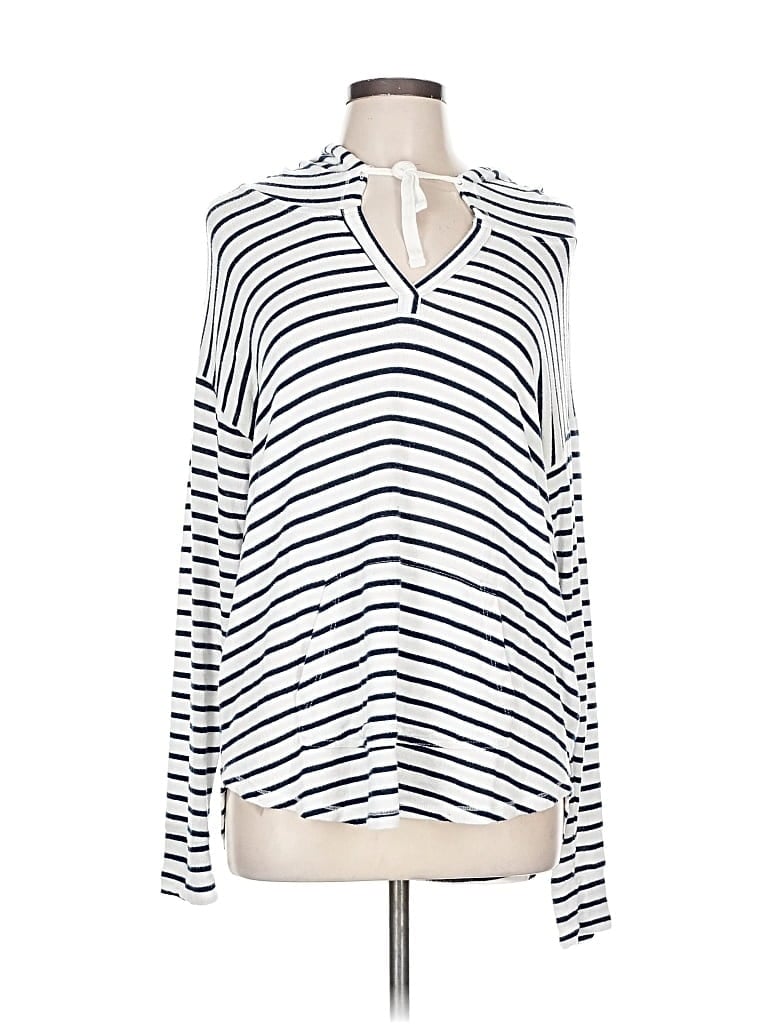 Pre-owned Market & Spruce Long Sleeve Blouse In White