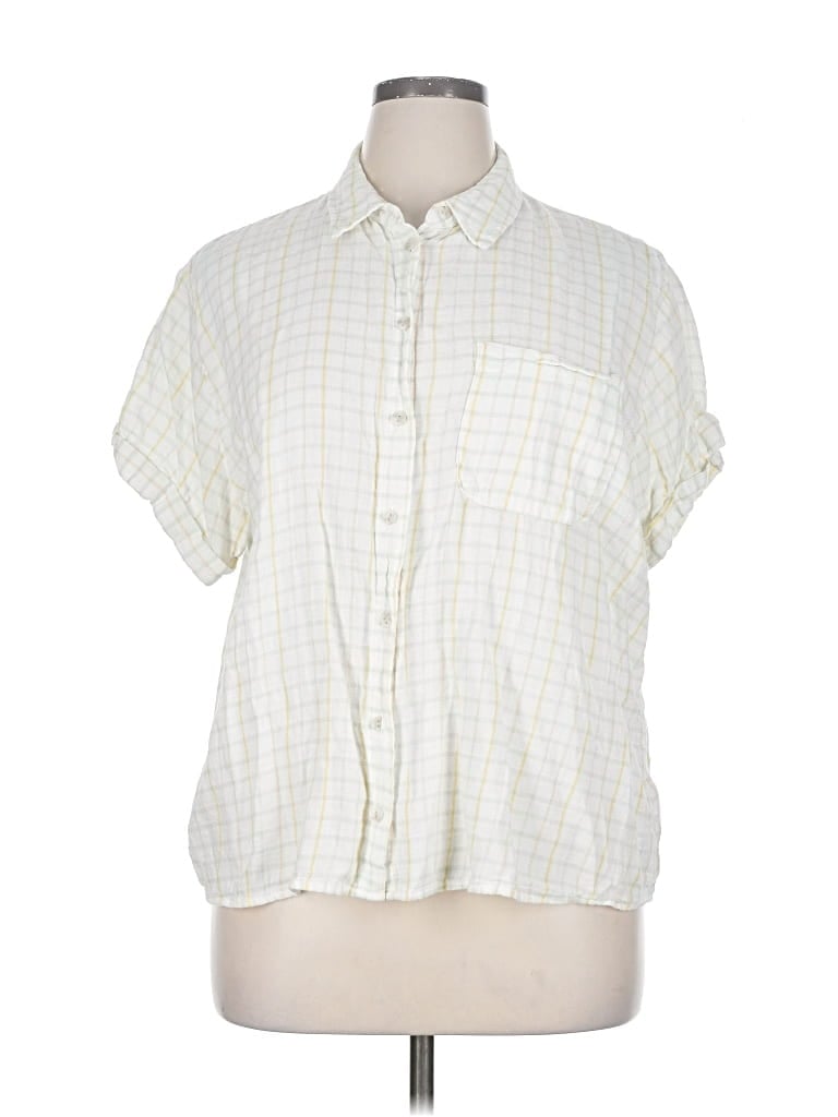 Pre-owned Universal Thread Short Sleeve Blouse In Yellow