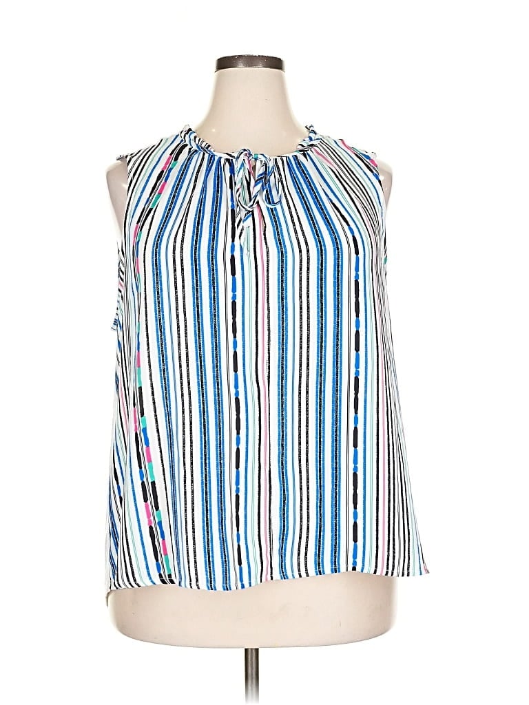 Pre-owned Molly & Isadora Sleeveless Blouse In Blue