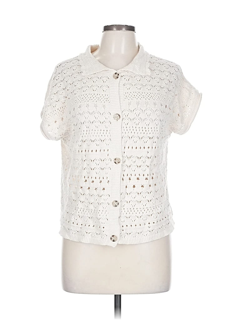 Pre-owned Jessica Simpson Cardigan Sweater In White