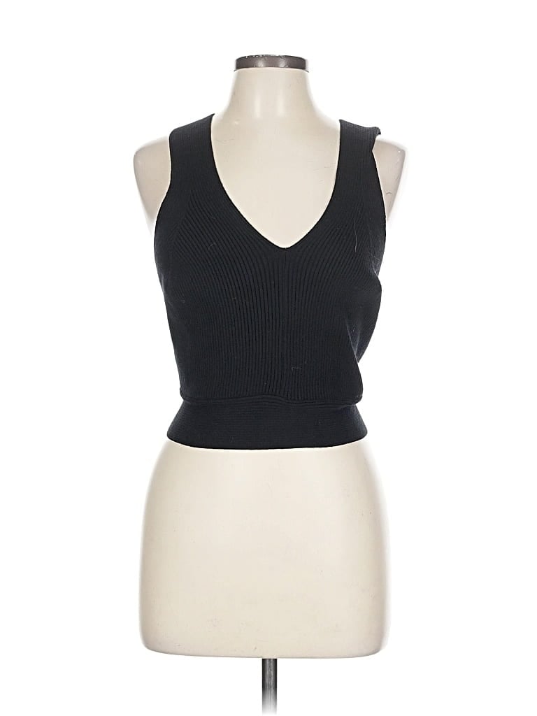 Studio 19 Tank Top Black Plunge Neckline Tops In Black
