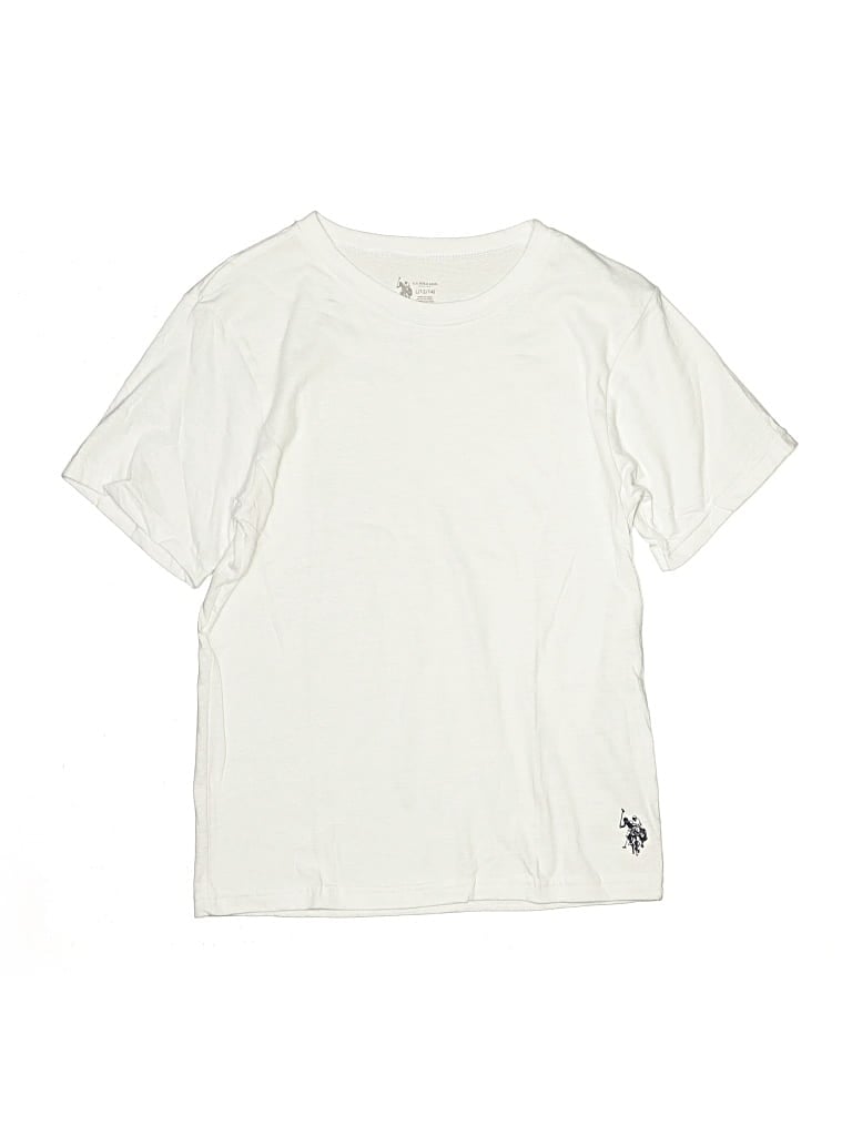 Pre-owned U.s. Polo Assn Kids' Short Sleeve T-shirt In White