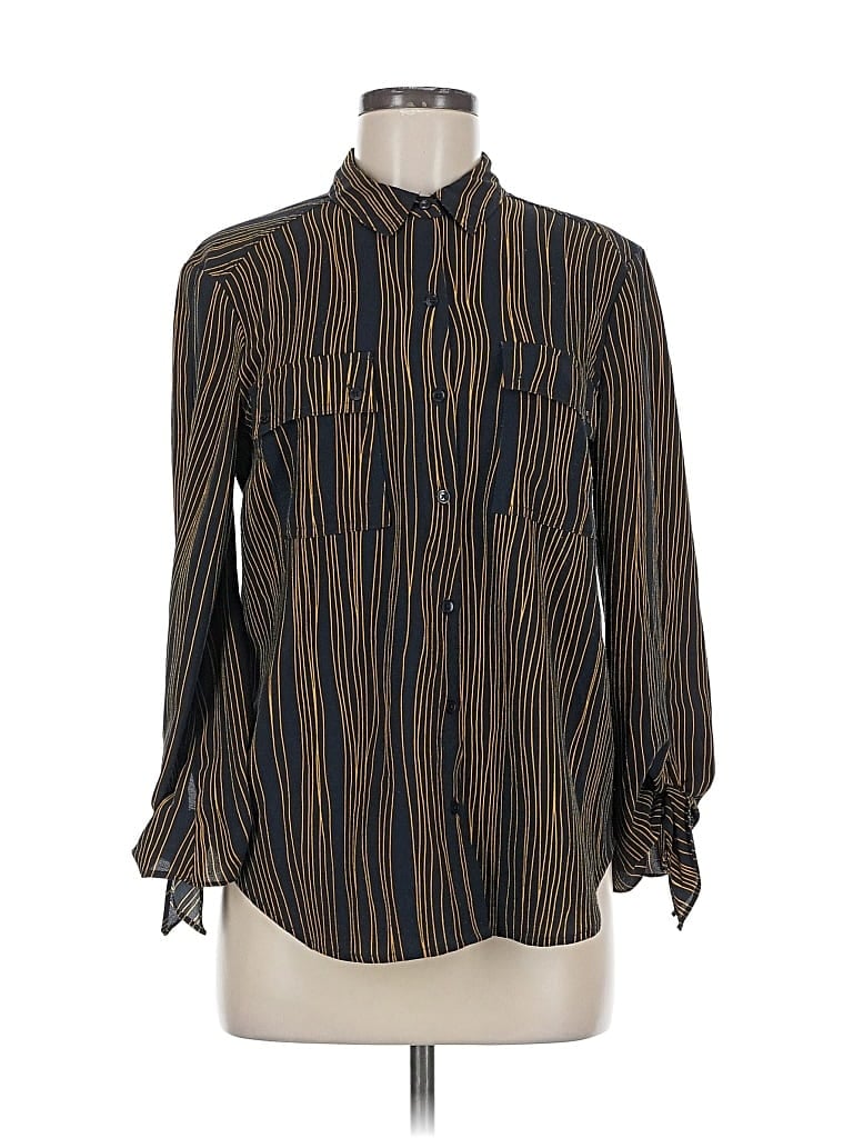Pre-owned Jones New York Long Sleeve Blouse In Brown