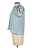 Stellah Blue Short Sleeve Blouse Size S - photo 5