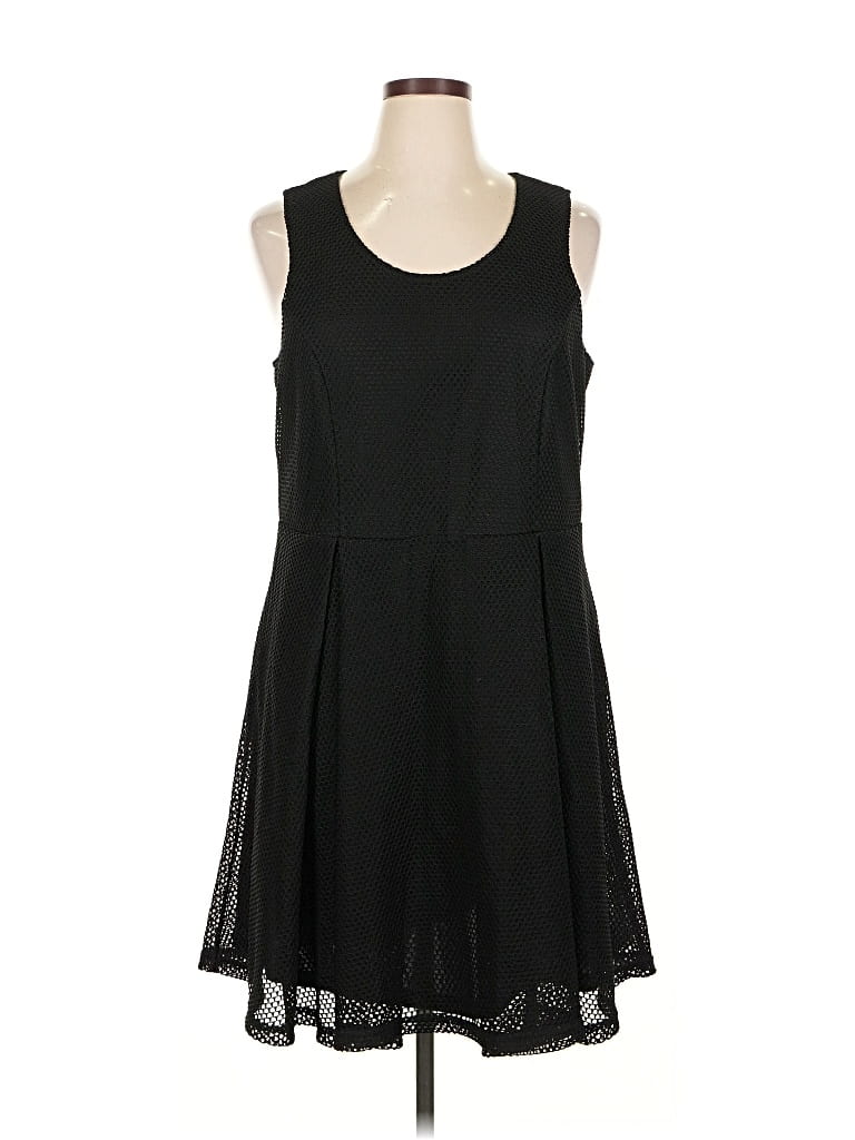 Pre-owned Just Fab Casual Dress In Black