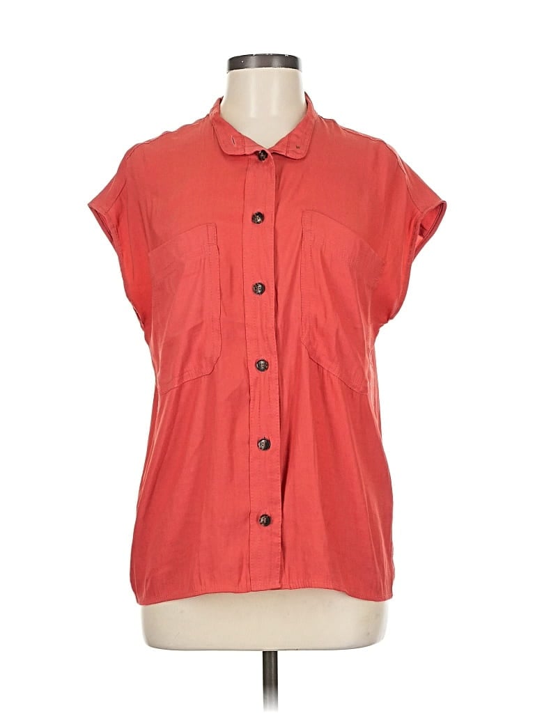 Pre-owned Banana Republic Short Sleeve Blouse In Red