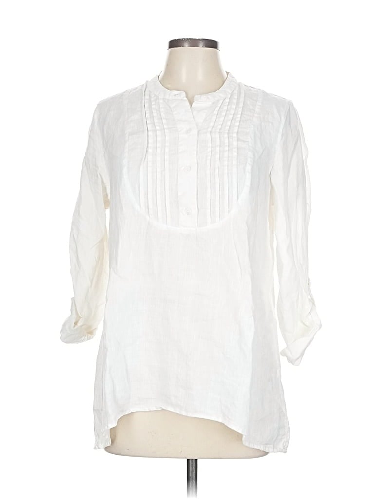 Pre-owned Cynthia Rowley Tjx 3/4 Sleeve Blouse In White