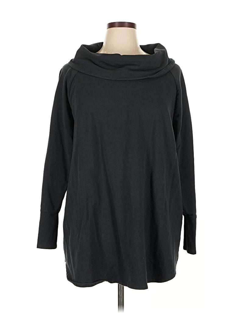 Pre-owned Soft Surroundings Long Sleeve Top Blue Cowl Neck Tops