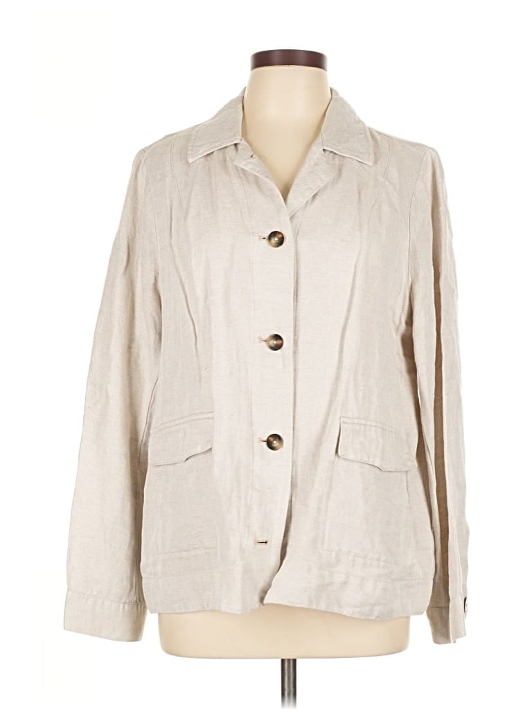 Pre-owned Jjill Blazer Jacket In White