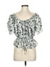 7 For All Mankind Silver White Short Sleeve Blouse Size M (estimated) - photo 1