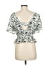 7 For All Mankind Silver White Short Sleeve Blouse Size M (estimated) - photo 2