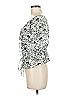 7 For All Mankind Silver White Short Sleeve Blouse Size M (estimated) - photo 5