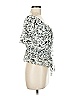 7 For All Mankind Silver White Short Sleeve Blouse Size M (estimated) - photo 4