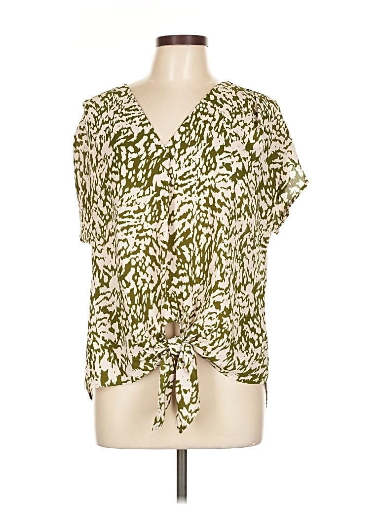 Pre-owned Beacon Short Sleeve Blouse In Green