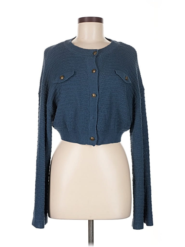 Pre-owned Zara Cardigan Sweater In Blue