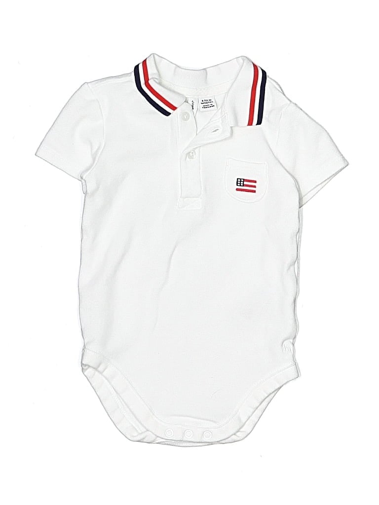 Pre-owned Janie And Jack Babies' Short Sleeve Onesie In White