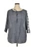 Como Blu Gray 3/4 Sleeve Blouse Size 1X - photo 1
