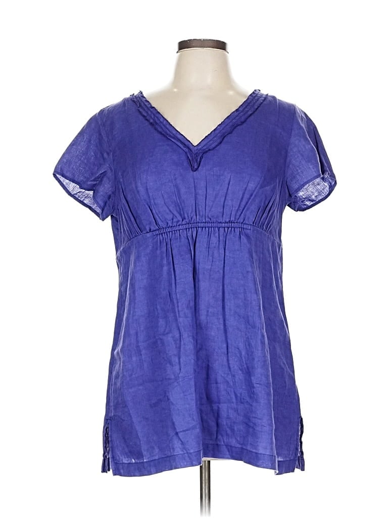 Pre-owned Boden Short Sleeve Blouse In Blue