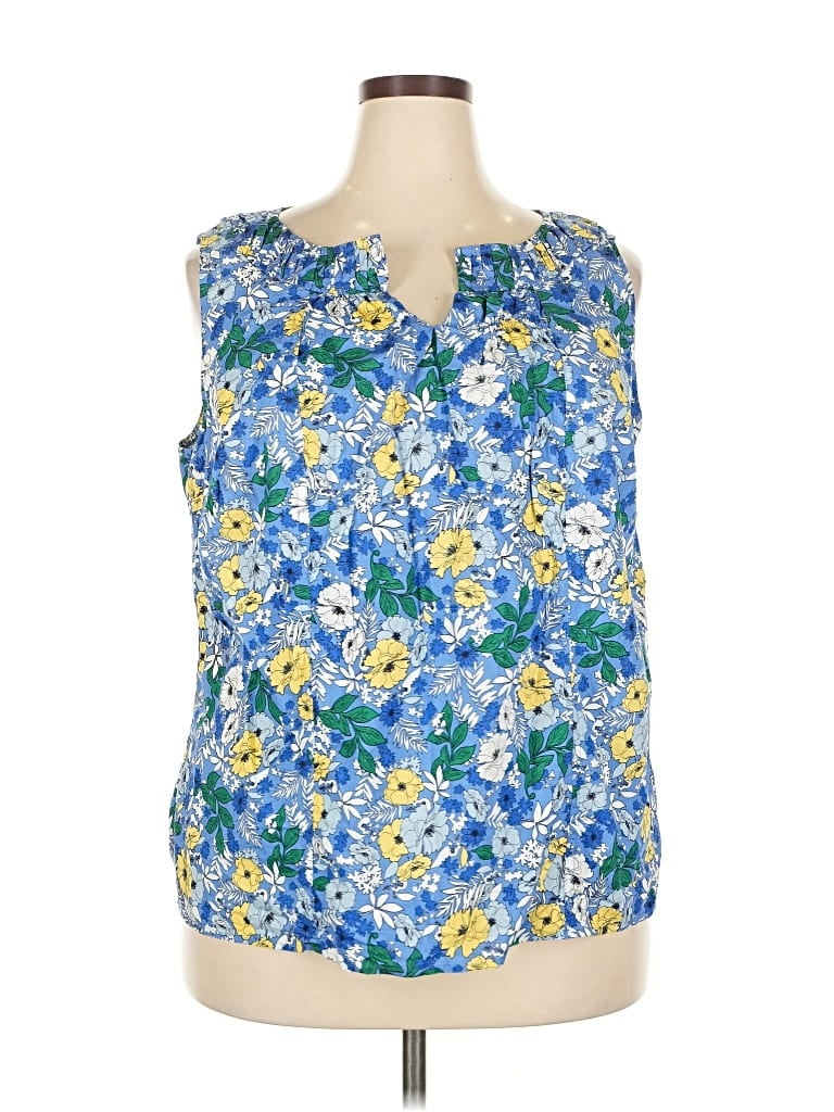 Pre-owned Talbots Outlet Sleeveless Blouse In Blue