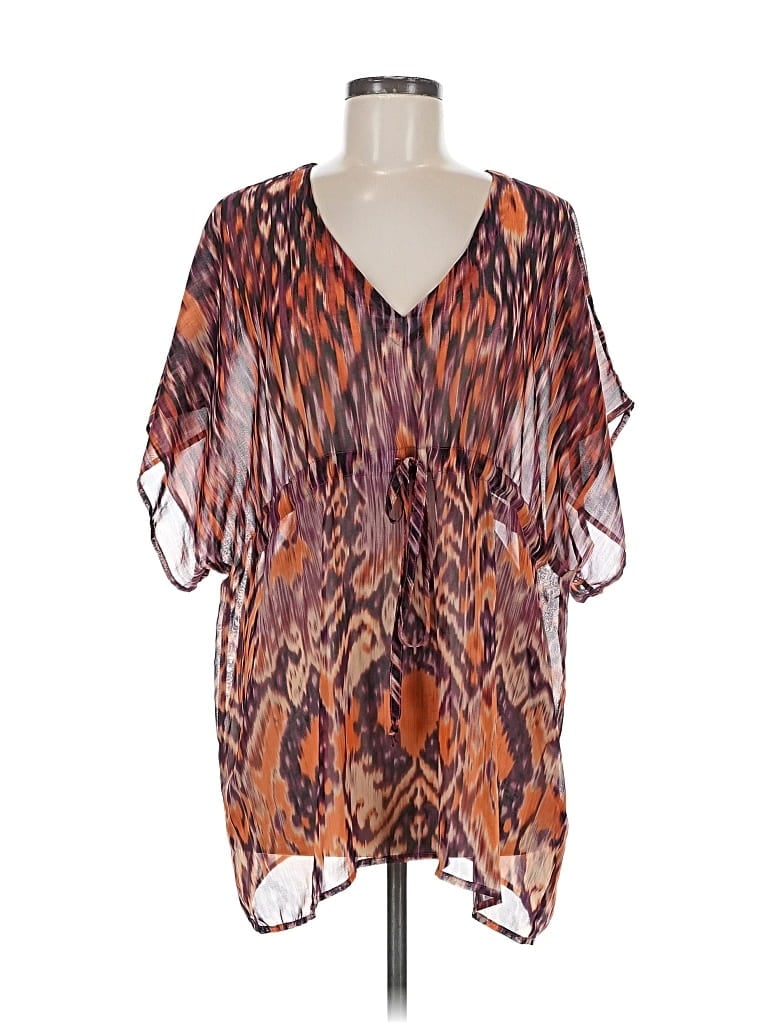 Pre-owned Cabi Short Sleeve Blouse In Orange
