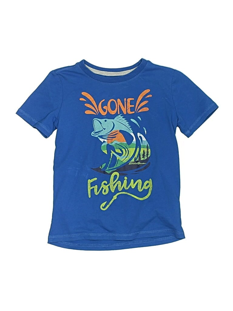 Pre-owned Eddie Bauer Kids' Short Sleeve T-shirt In Blue