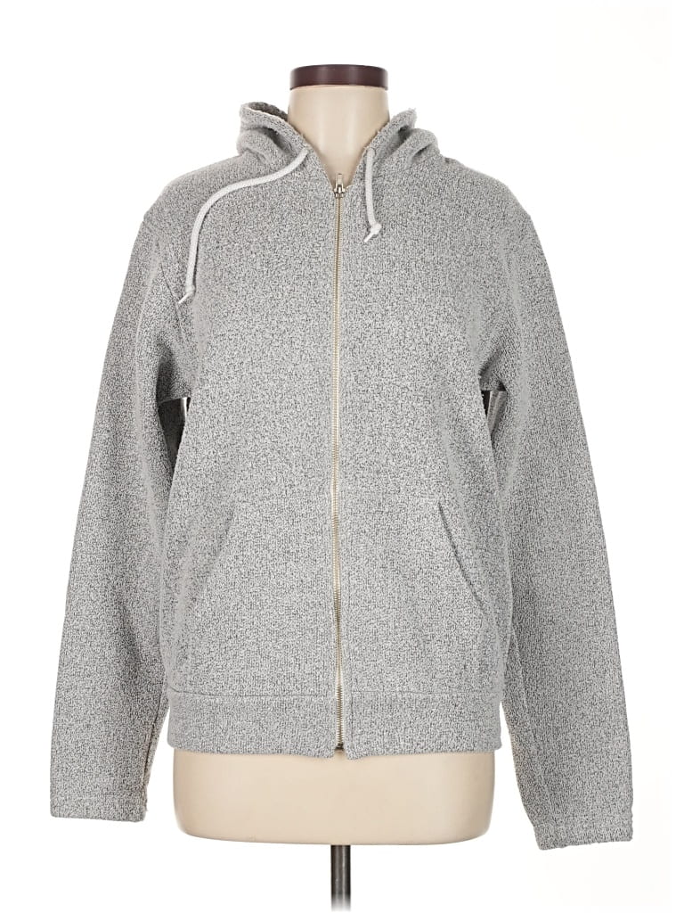 Pre-owned American Apparel Zip Up Hoodie In Gray